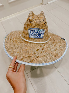 Simply Southern Gingham It's All Good Straw Hat