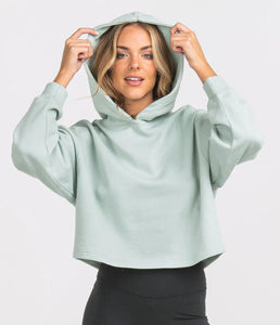 Southern Shirt Co Womens Cropped Gym Class Sage Hoodie